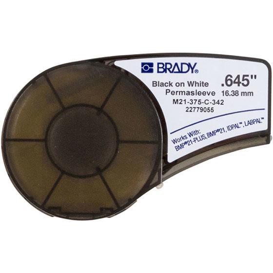 Brady PermaSleeve Heat-shrink Polyolefin Sleeve for BMP21-PLUS; BMP21; IDPAL 16.40 mm x 16.4 mm X 2.10 m - W124462401
