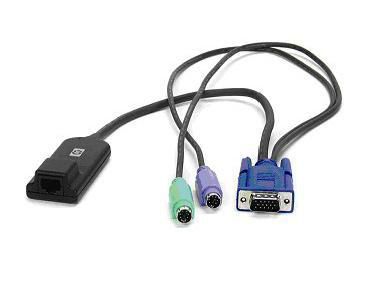Hewlett Packard Enterprise PS/2 adapter - Allows connection to CAT5 Server Console Switch KVM or IP Console Switch KVM using Category 5 (CAT5) cable - For keyboard, video, Mouse Switch Emulator (MSE), PS/2 - Package contains one adapter - W124571871