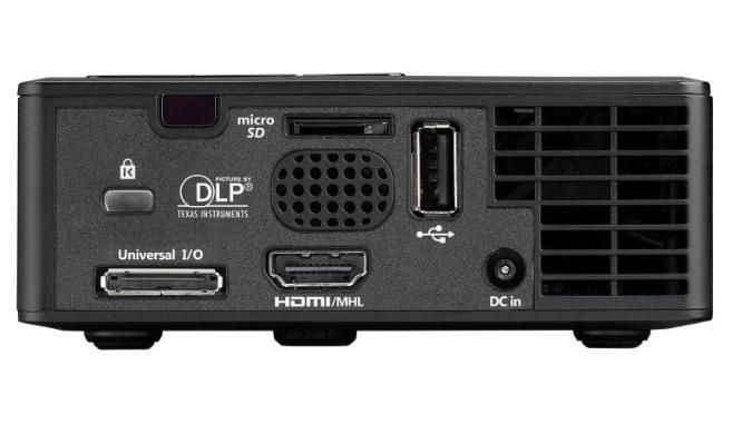 Optoma DLP, 1280 x 800, CR 15000:1, LED Lamp, HDMI & MHL v1.0, VGA, Audio Out 3.5mm, microSD-slot, USB-A, 0.38kg - W125239371