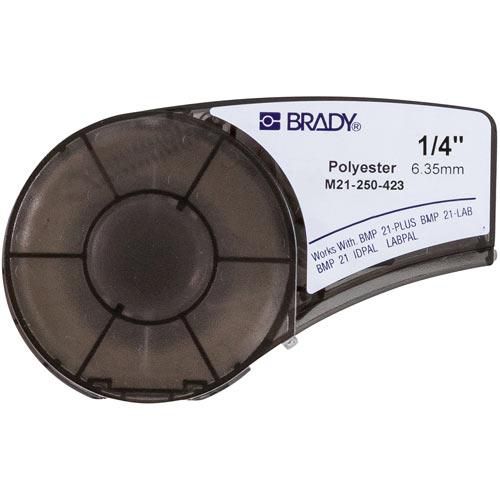 Brady Black on White Polyester tape for BMP21-PLUS; BMP21-LAB 6.35 mm X 6.40 m - W125161858