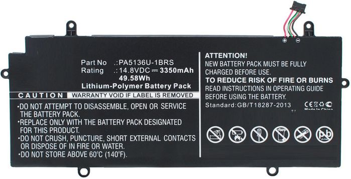 CoreParts Laptop Battery for Toshiba 50Wh Li-Pol 14.8V 3350mAh Black, Portege Z30, Portege Z30 Ultrabook, Portege Z30-002, Portege Z30-00N004, - W124463351