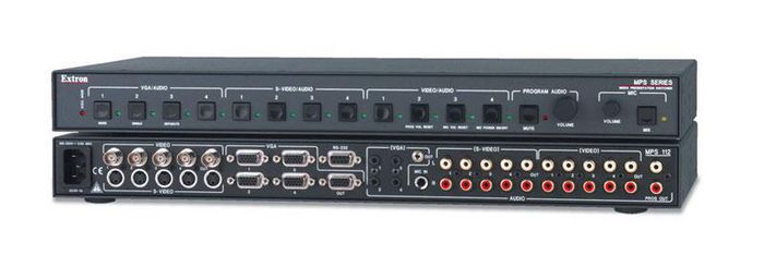 Extron MPS 112, 350 MHz, VGA, S-Video, RS-232, BNC, 100-240 V AC 50-60 Hz, 44x432x216 mm - W125355148