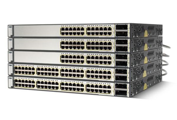 Cisco 48 10/100/1000 PoE ports + 2 X2-based 10 Gigabit Ethernet, 1150WAC, 800W available for Cisco Enhanced PoE, allowing > 15.4W to all 48 ports, 1 RU,  IPv6, IP Services software feature set (IPS) - W124578669