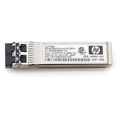 Hewlett Packard Enterprise 8GB Shortwave Fiber Channel (FC) transceiver - B-series, one pack, Small Form-factor Pluggable (SFP+) - W124472096