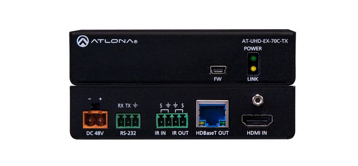 Atlona 4096 x 2160px, 70 m, CEC, HDCP, HDMI In, RJ-45 Out, Black - W125440330