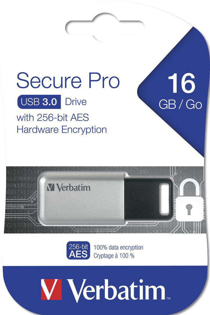 Verbatim Secure Pro, USB 3.0, 16GB - W124939928