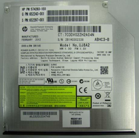Hewlett Packard Enterprise DVD-RW optical disk drive (Jack Black color) - SATA interface, 9.5mm slimline form factor - W124728300