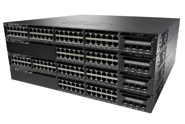 Cisco 4 GB DRAM, 4096 VLAN, 48 10/100/1000 Ethernet PoE+, 4x10G Uplink, 975WAC, 1 RU, IP Base set - W124478748