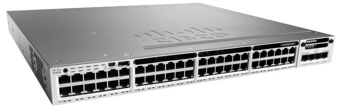 Cisco Stackable 48 10/100/1000 Ethernet ports, with 350WAC power supply 1 RU, IP Base feature set - W124478752