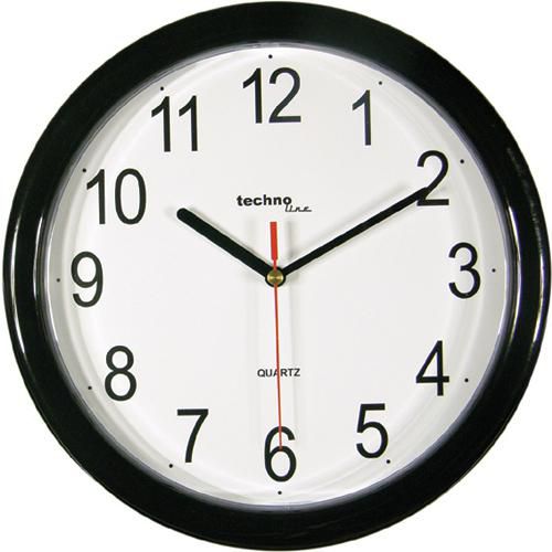 Technoline Quartz wall clock, black - W124978647