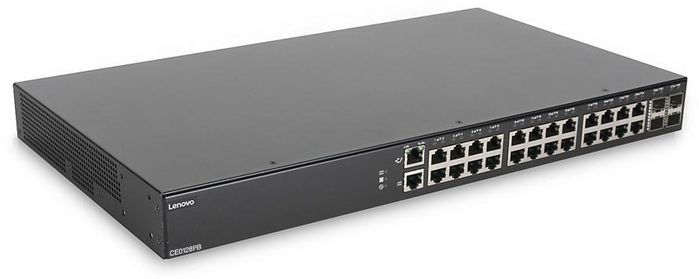 Lenovo 1U, 24 x 1GB LAN, 4 x SFP/SFP+, 1 x RS-232, 1 x RJ-45 (Management), 3.7 kg - W124934702