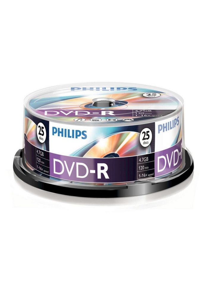 Philips 25 x DVD-R, 4.7GB/120min, 16x - W125416001