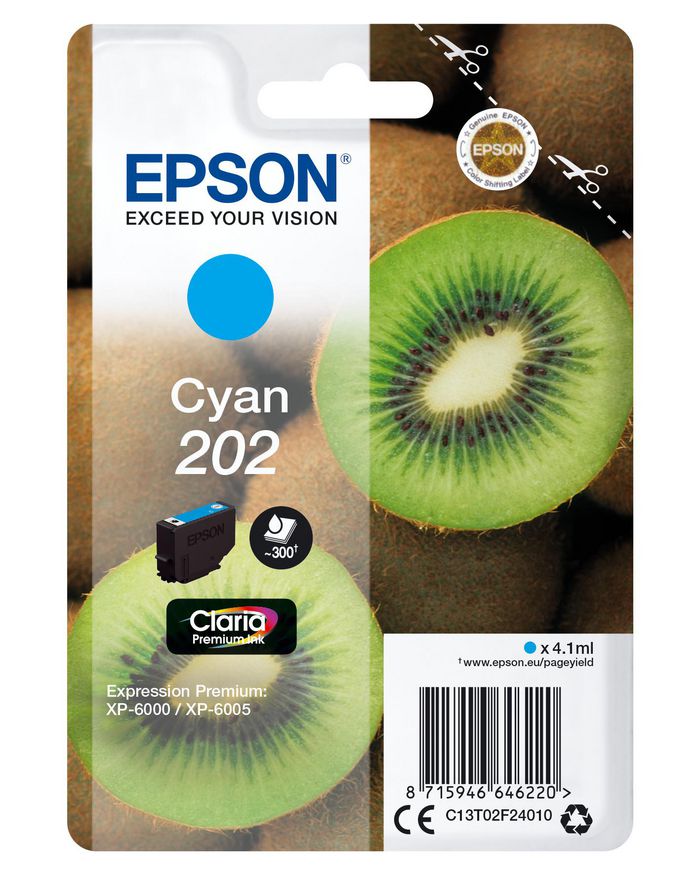 Epson Singlepack Cyan 202 Claria Premium Ink - W124646658