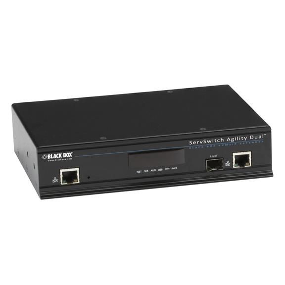 Black Box Dual DVI, USB, and Audio KVM Extender over IP, Dual-Head or Dual-Link, Transmitter - W124545132