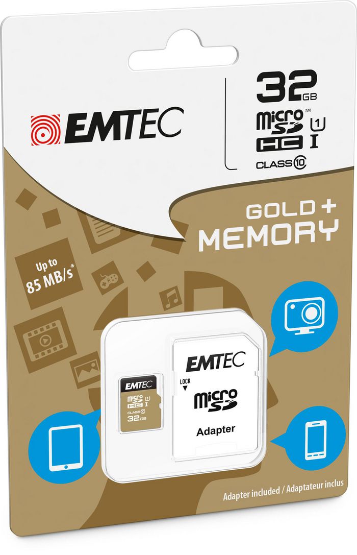 Emtec microSDHC 32GB Class10 Gold+ - W125082688