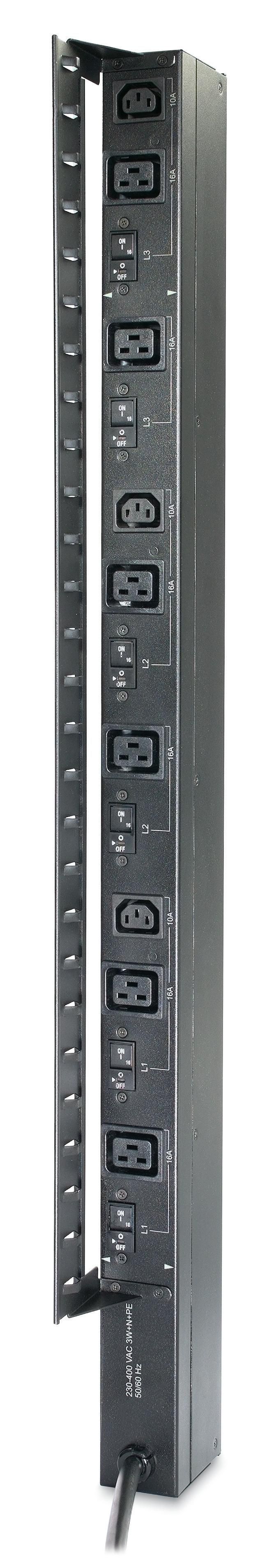 APC Rack PDU, Basic, Zero U, 22kW, 400V, (6) C19 & (3) C13 - W124945249