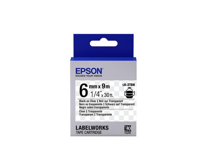 Epson Label Cartridge Transparent LK-2TBN Black/Transparent 6mm (9m) - W125046758