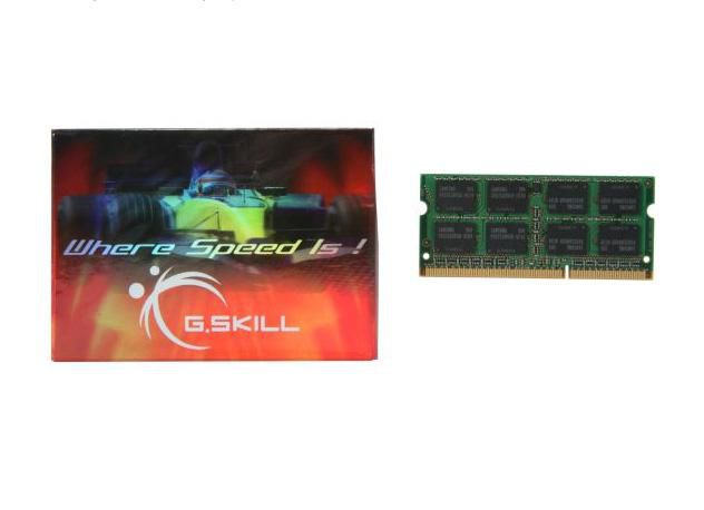 G.Skill F3-10666CL9S-4GBSQ, 4GB, 204-Pin, DDR3 SO-DIMM, DDR3-1333 (PC3 10666), Laptop Memory - W124583049
