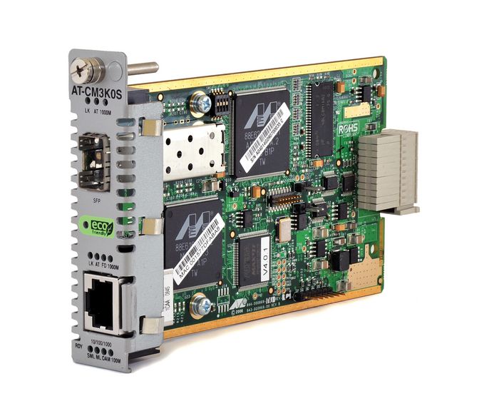 Allied Telesis AT-CM3K0S - 10/100/1000T to 100/1000X SFP Converteon media and rate converter line card with OAM and Jumbo Frame support, 6 W - W125285032