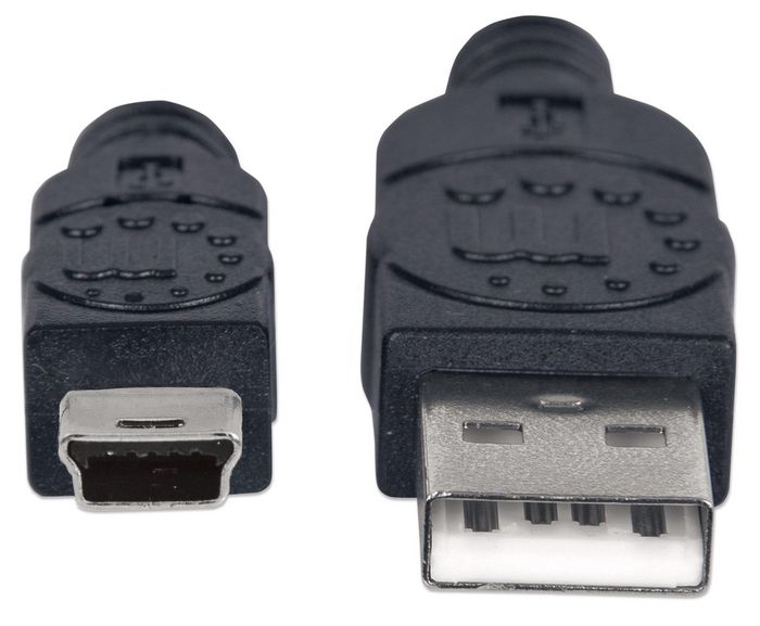 Manhattan USB 2.0, Type A mâle vers Mini-B mâle, 480 Mbps, 1,8 m, noir - W125009037