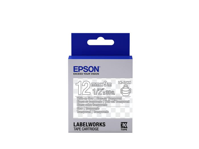 Epson LK-4TWN - Transparent - Blanc sur Transparent - 12mmx9m - W124646939