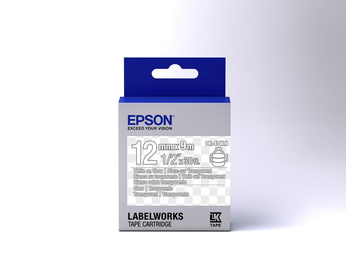 Epson LK-4TWN - Transparent - Blanc sur Transparent - 12mmx9m - W124646939