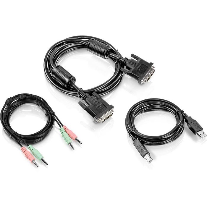 TRENDnet 1.8m (6 ft) DVI-I, USB, and Audio KVM Cable Kit - W124676295