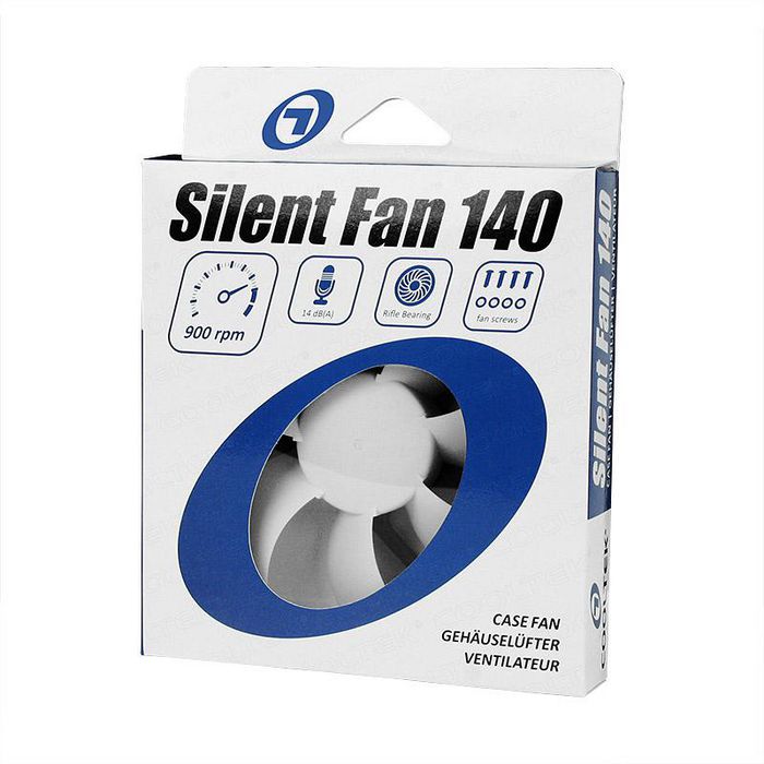 Cooltek Silent Fan 140 - 1200rpm, 0.96W, 108.0m³/h, 14.0dBA - W125082587