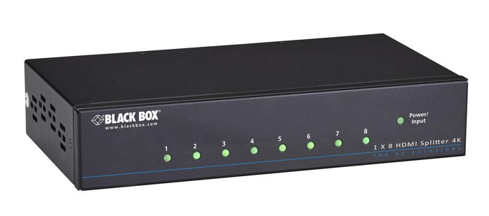 Black Box 8xHDMI Out, 1xHDMI In, 3840 x 2160px, 90 x 95 x 210mm, 500g, Black - W125339759