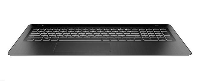 HP Top cover with TouchPad and keyboard, Shadow black - W124560362