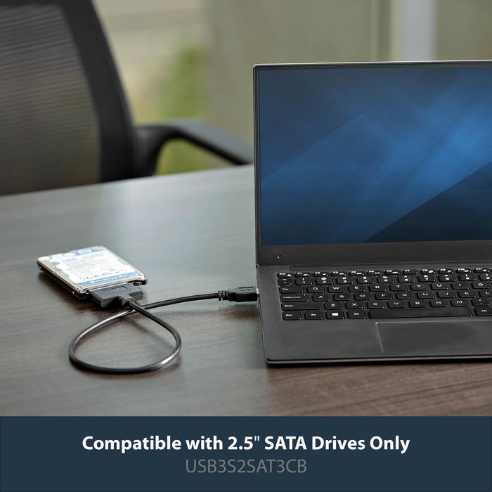 StarTech.com StarTech.com SATA to USB Cable - USB 3.0 to 2.5” SATA III Hard Drive Adapter - External Converter for SSD/HDD Data Transfer (USB3S2SAT3CB) - W125283195