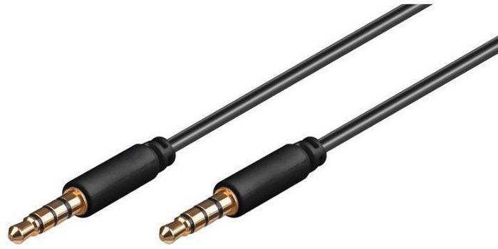 MicroConnect 3.5mm (4-pin, stereo) Minijack slim Extension Cable, 2m - W125056397