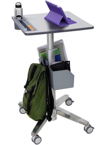 Ergotron Adjustable Standing Student Desk, White/Silver - W124805782