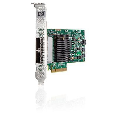 Hewlett Packard Enterprise H221 SAS host bus adapter PC board, PCIe 2.0 low profile - Has two external x4 mini-SAS connectors, 6Gb/sec transfer rate, up to 288TB SAS or 192TB SATA capacity - W124928171