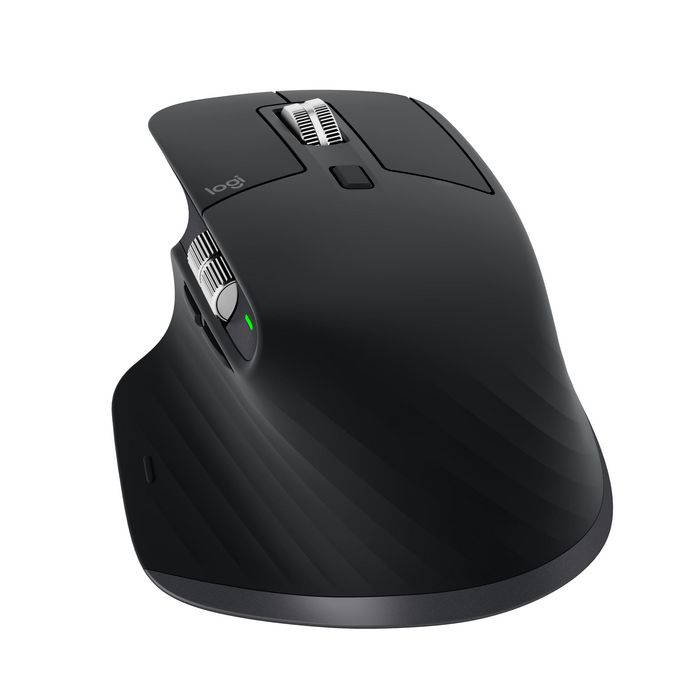 Logitech MX Master 3 Advanced Wireless Mouse, RF Wireless + Bluetooth, Lithium Polymer (LiPo), Black - W125091208