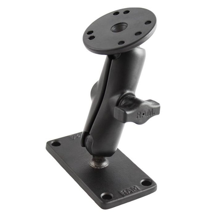 RAM Mounts Double Ball Mount with Round Plate and 2" x 4" Plate - W125169902