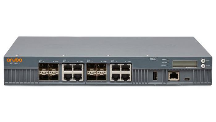 Hewlett Packard Enterprise Aruba 7030 (RW) 8p Dual Pers 10/100/1000BASE-T/1GBASE-X SFP 64 AP & 4K Clients Controller - W125158354