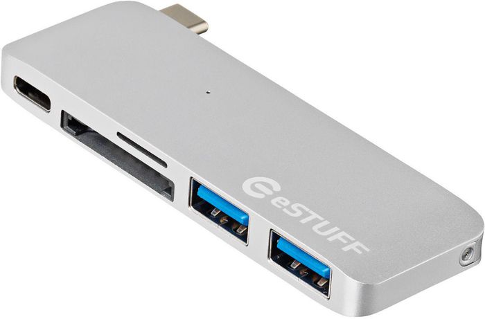 eSTUFF USB C Slot-in Hub Silver - W125319374