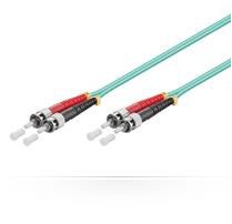 MicroConnect Optical Fibre Cable, ST-ST, Multimode, Duplex, OM3 (Aqua Blue), 0.5m - W124950513