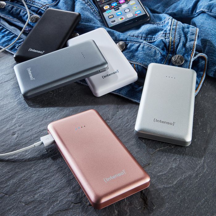 Intenso Powerbank, USB A Out, micro USB In, 10000mAh, Li-polymer, Pink - W124633110