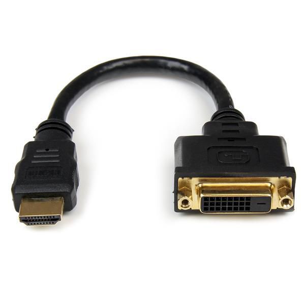 StarTech.com StarTech.com HDMI Male to DVI Female Adapter - 8in - 1080p DVI-D Gender Changer Cable (HDDVIMF8IN) - W125291474