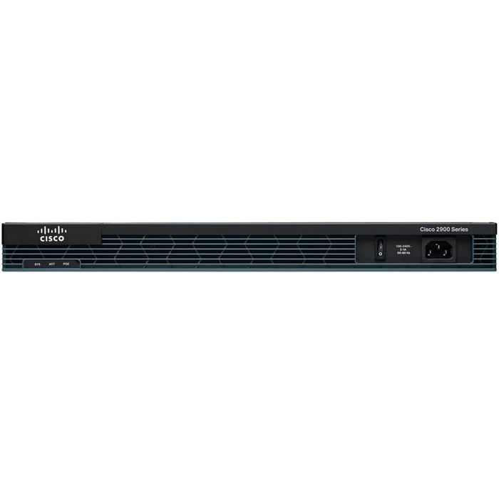 Cisco 2 x RJ-45, 1 x ISM, 4 x EHWIC, 512 MB, 256 MB Flash, USB 2.0, Serial, 100 - 240 V, 1RU, 6.1 kg, voice bundle, DSP PVDM3-16, 25 CME/SRST License, UC License PAK, 10 Cisco Unified Border Element Sessions - W125088958