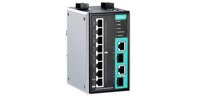 Moxa 8+2G-port Gigabit PoE+ managed Ethernet switches with 8 IEEE 802.3af/at PoE+ ports - W125020539