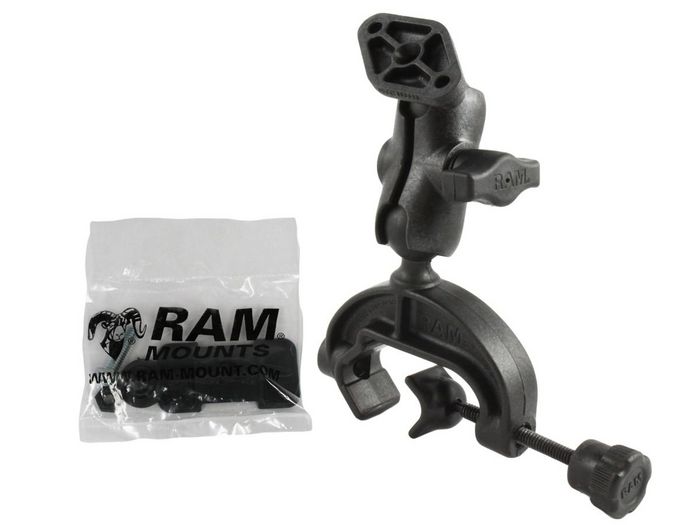 RAM Mounts Composite Yoke Clamp Mount with Diamond Plate, Black - W124670635