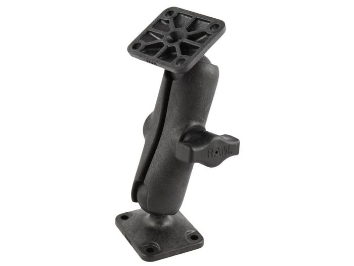 RAM Mounts RAM Composite Drill-Down Double Ball Mount with Rectangle AMPS Plates - W124670648