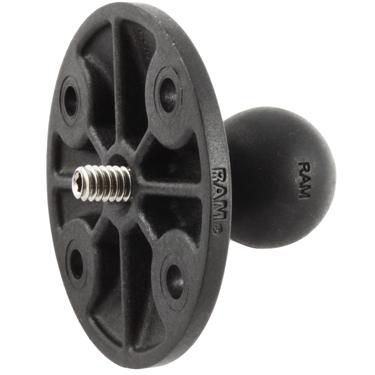 RAM Mounts RAM Ball Adapter with Composite Round Plate and 1/4"-20 Threaded Stud - W124670671