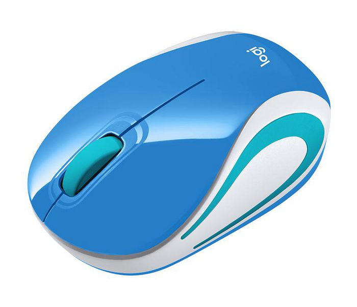 Logitech Wireless Mini Mouse M187, RF Wireless, Alkaline, Blue - W125183541