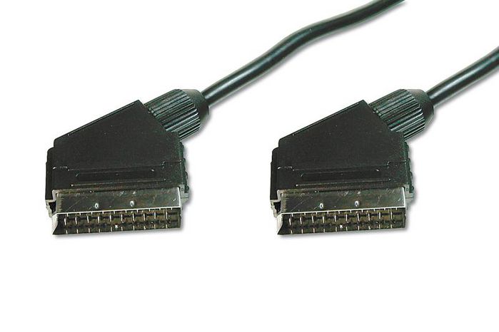 Digitus Scart connection cable, Scart 21pin 1.50m, CCS, 21x6/0.1mm, shielded, M/M, bl - W125481206
