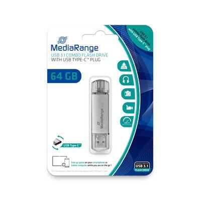 MediaRange 64GB, USB 3.1, USB Type-C, 70/30 MB/s - W124964515