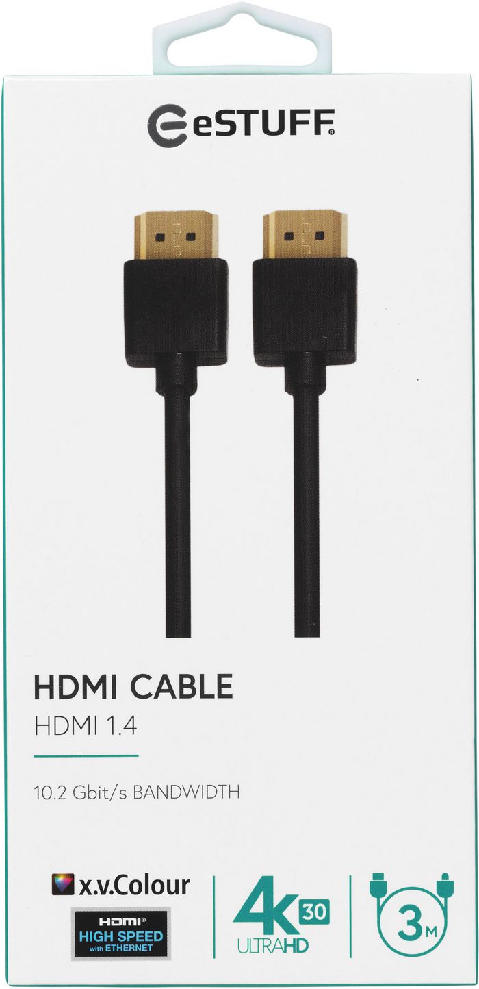 eSTUFF HDMI 1.4 Cable 3m - Black - W124949518